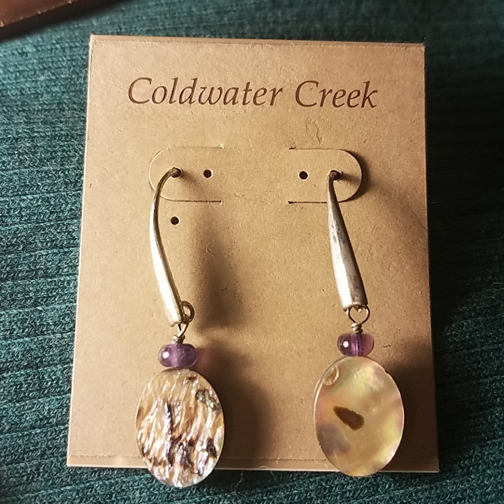 Aurora shell dangle earring